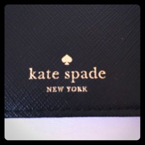 Kate Spade bi-fold wallet black gold hardware